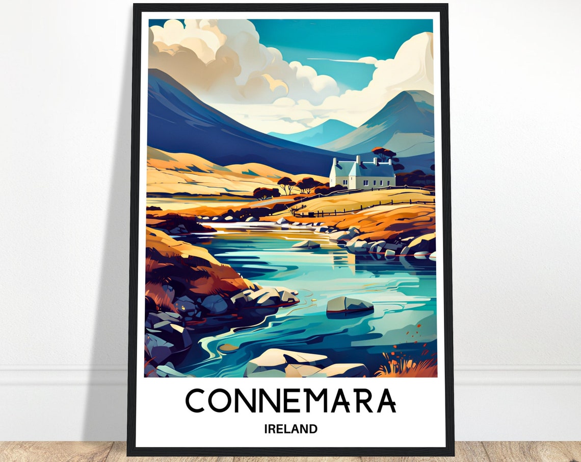 Connemara Travel Poster Connemara Travel Print Connemara Ireland Print Irish Art Print Connemara Travel Art Connemara Travel Gift Ireland