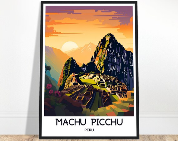 Machu Picchu Peru Ancient Inca Ruins at Sunrise Travel Poster