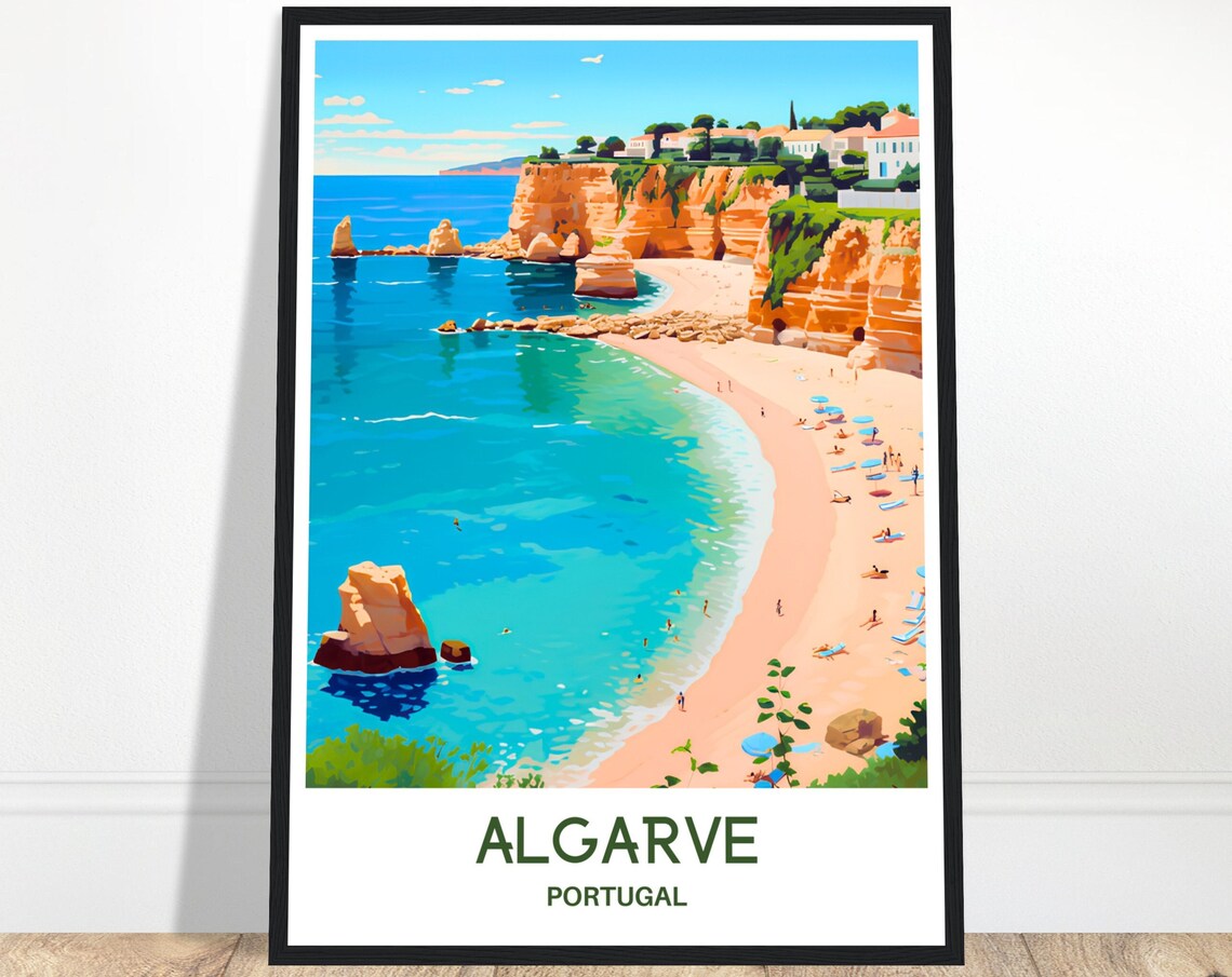Algarve Travel Poster, Portugal Travel Art Print