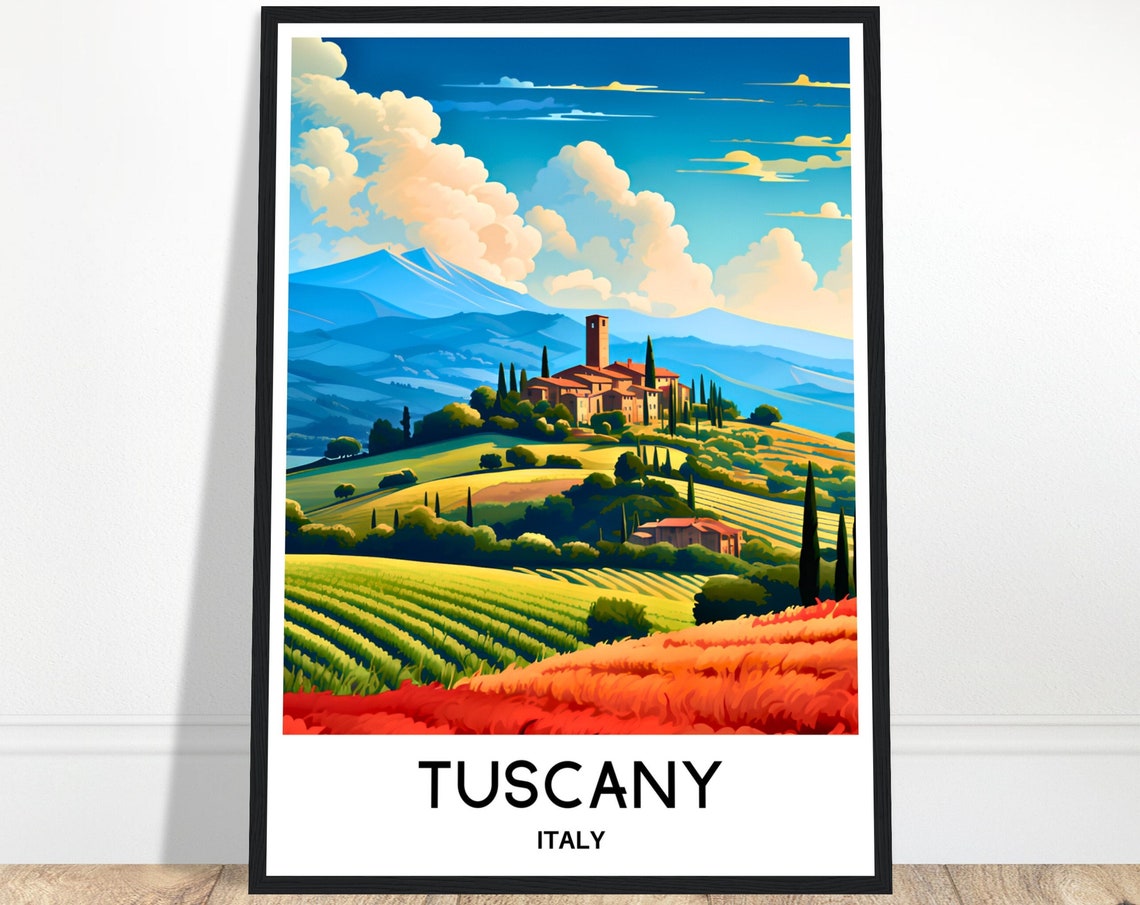 Tuscany Travel Poster Tuscany Travel Print Tuscany Italy Print Tuscany Poster Tuscany Travel Gift Tuscany Lover Gift Tuscany Travel Art