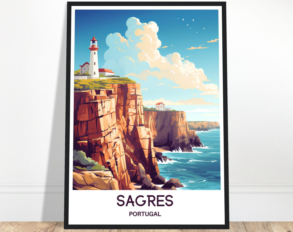 Sagres Travel Print Sagres Travel Poster Sagres Print Algarve Sagres Print Algarve Travel Gift Sagres Lover Gift Algarve Art Gift