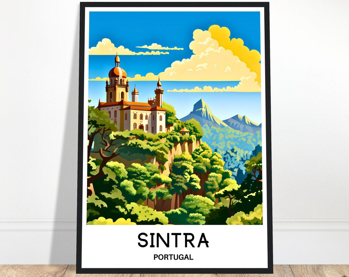 Sintra Travel Print Portugal Poster Portuguese Art Print Sintra Lover Gift Portugal Wall Hanging Art Home Office Decor Sintra Illustration
