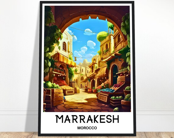 Marrakesh Travel Print Morocco Poster Moroccan Art Print Traveler Gift For Africa Lover Morocco Wall Art Marrakesh Home Office Desk Decor