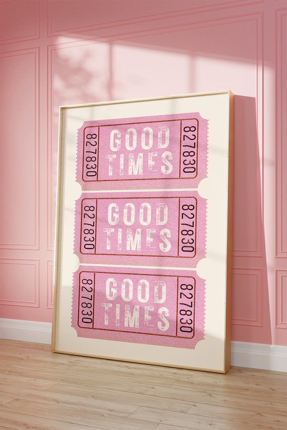 Good Times Ticket Retro Bar Cart Art Print