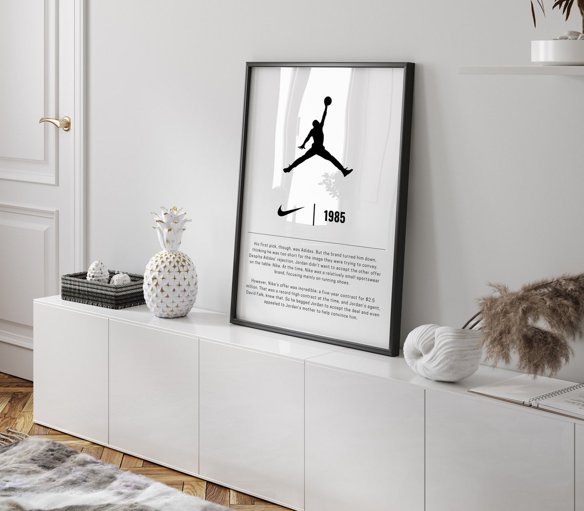 Michael Jordan 1985 Jumpman Nike Story Minimalist Sport Wall Art - Image 3