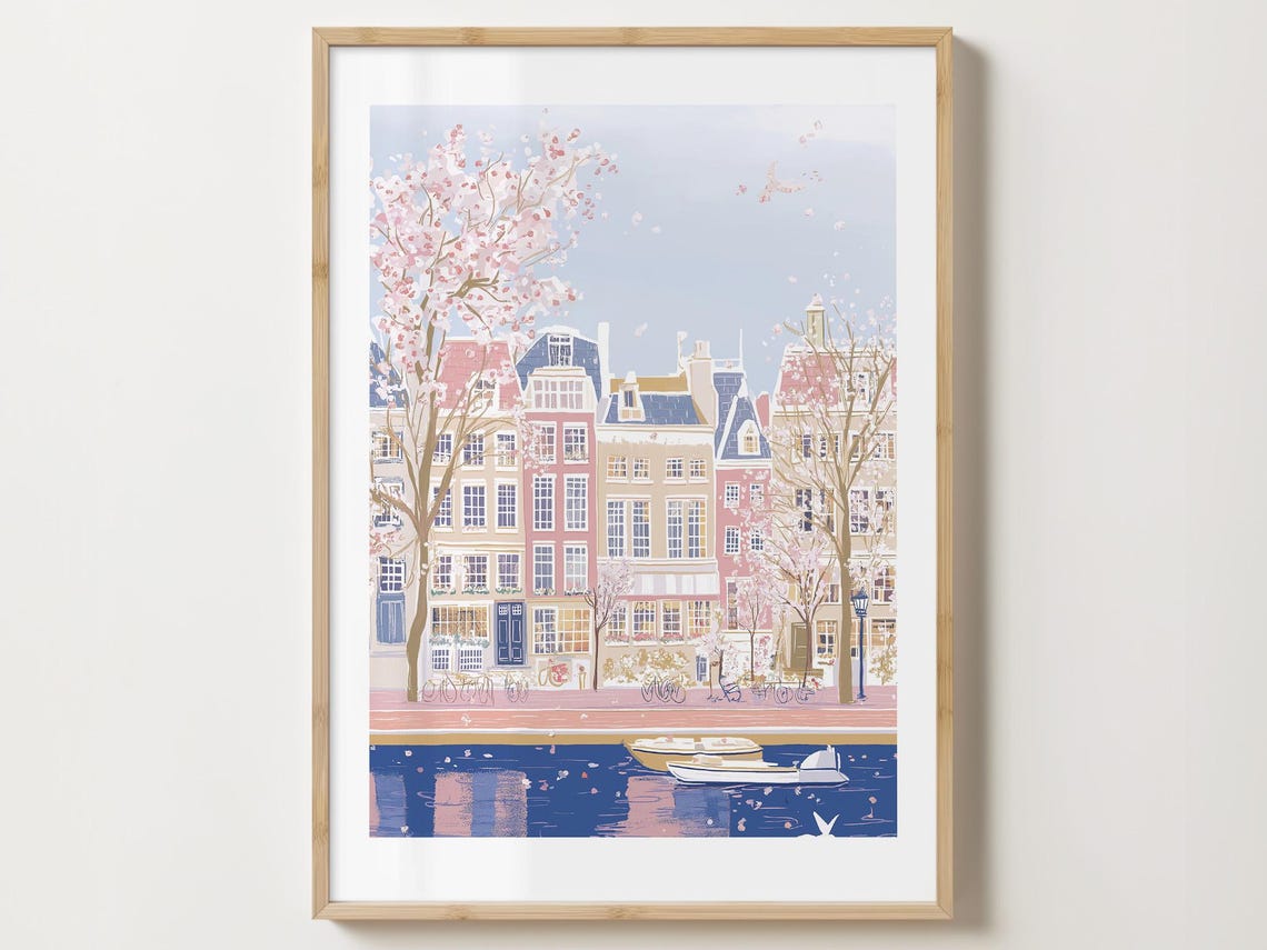 Amsterdam Travel Poster Amsterdam Poster Amsterdam Travel Print Amsterdam City Print Travel Print Travel Poster Amsterdam Poster