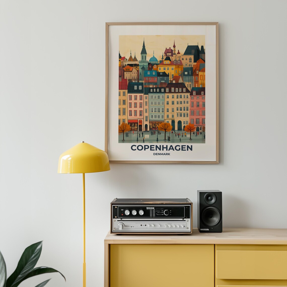 Copenhagen Pastel City Square Autumn Spires Houses Denmark Poster - Image 4