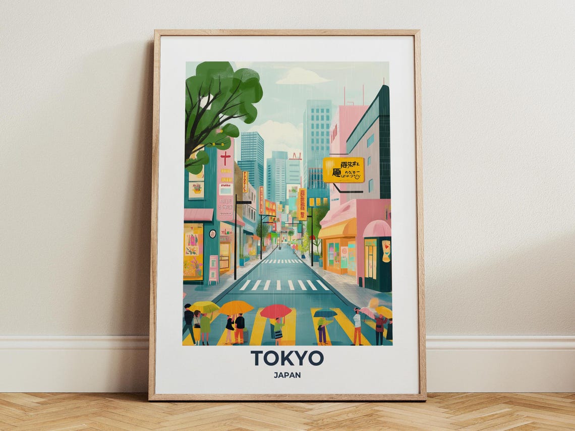 Tokyo Travel Poster Tokyo Poster Tokyo Travel Print Tokyo City Print Travel Print Travel Poster Tokyo Wall Decor Japan Poster 010