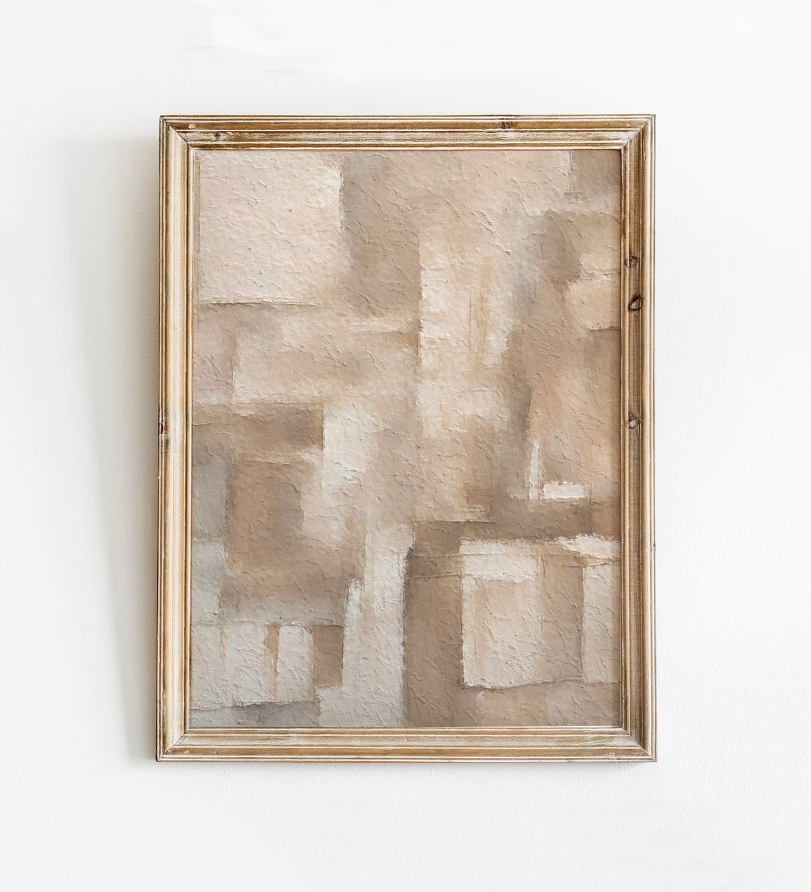 Beige Block Abstract Neutral Soft Modern Textured Minimal Poster