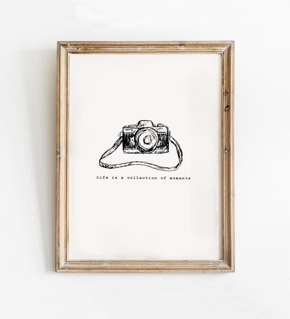 Vintage Camera Sketch Photography Quote Art Print