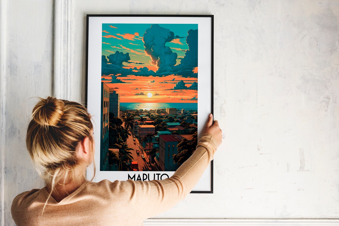 Maputo Travel Poster, Mozambique Africa Home Decor - Image 2