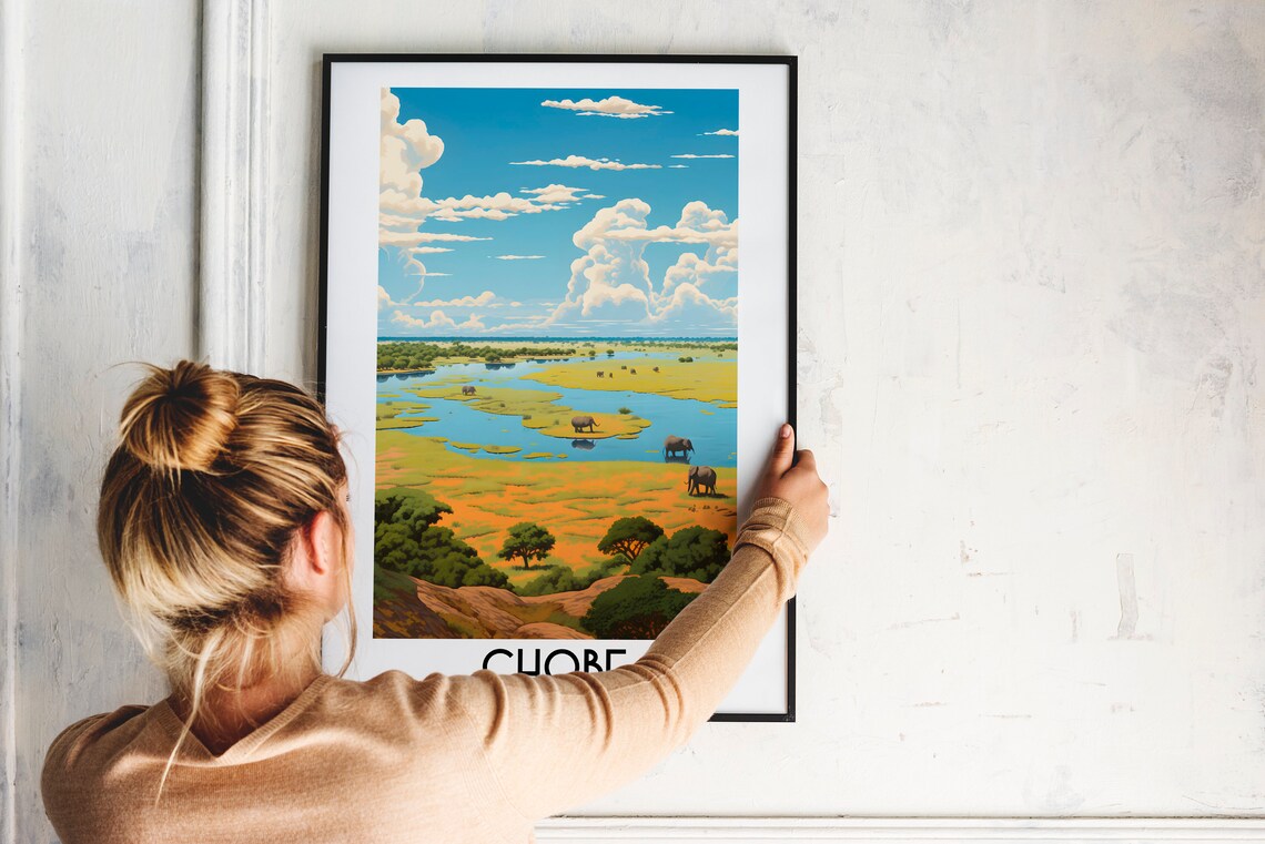 Chobe National Park Travel Poster, Botswana Painting - Image 2