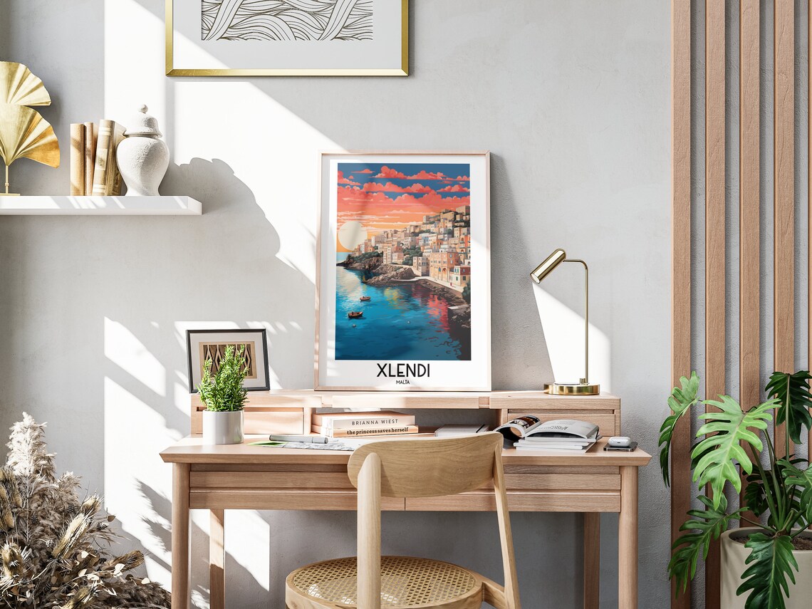 Xlendi Travel Poster, Malta Europe Home Decor - Image 3
