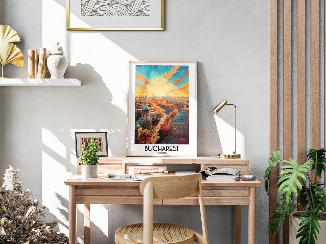 Bucharest Travel Poster, Romania Home Decor Art - Image 3