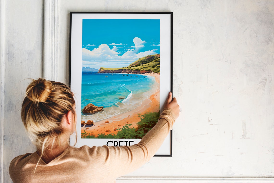 Crete Greece Turquoise Beach Cove Clear Water Summer Escape Poster - Image 2