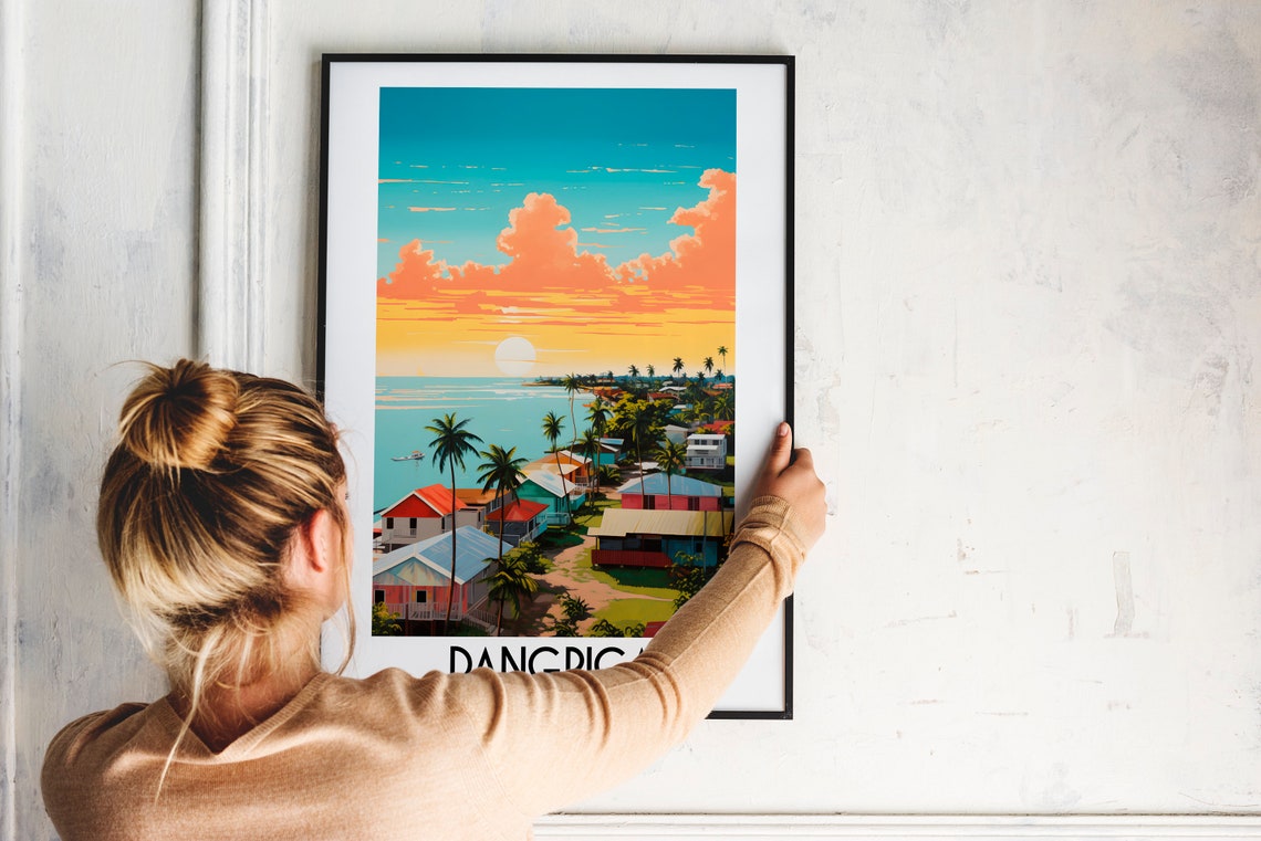 Dangriga Belize Colorful Coastal Town Caribbean Sunset Poster - Image 2
