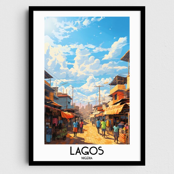 Lagos Travel Poster, Nigeria Home Decor