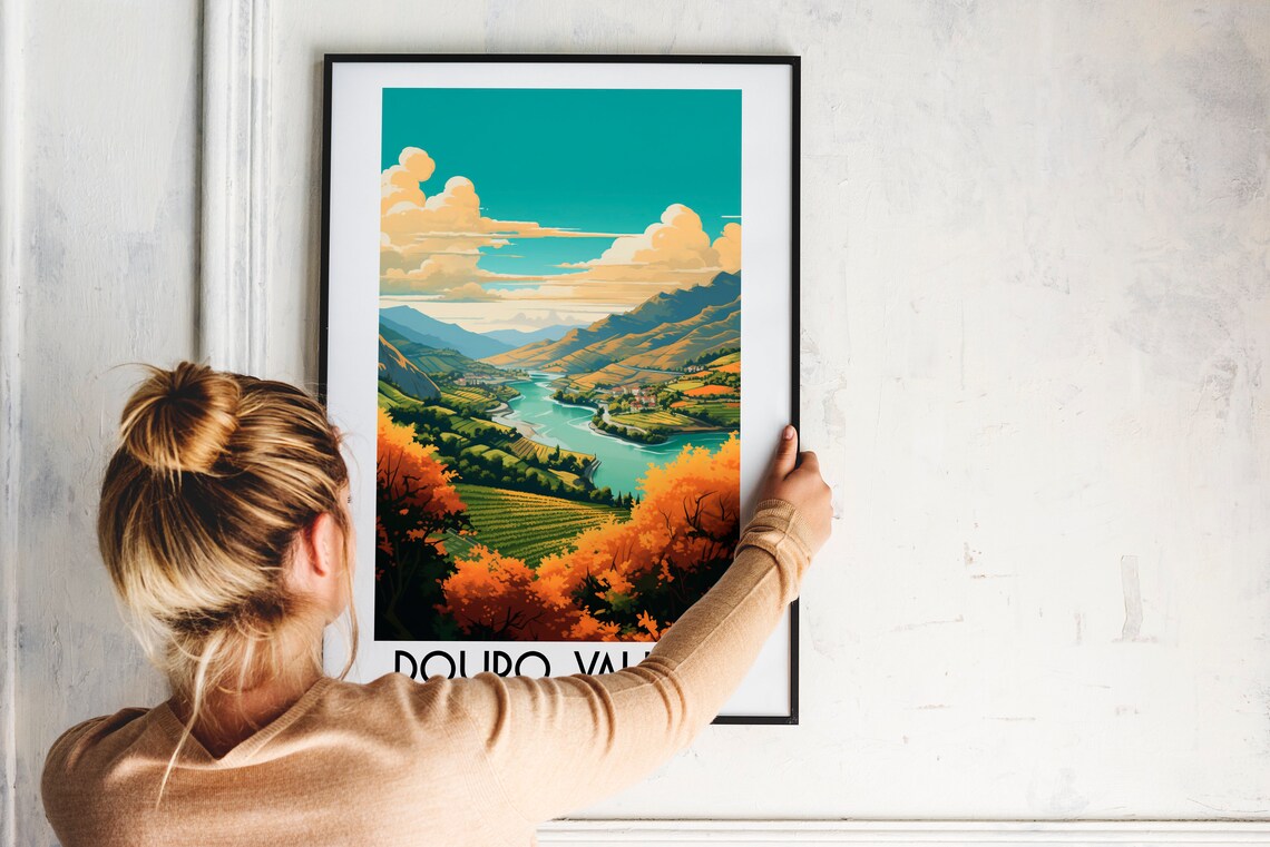 Douro Valley Portugal Terraced Vineyards River Travel Poster - Image 2