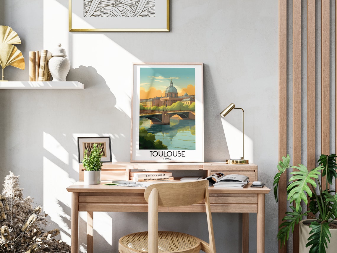 Toulouse Travel Wall Art France Painting Gifts Europe Home Decor Prints Posters Handmade Art French - Image 3
