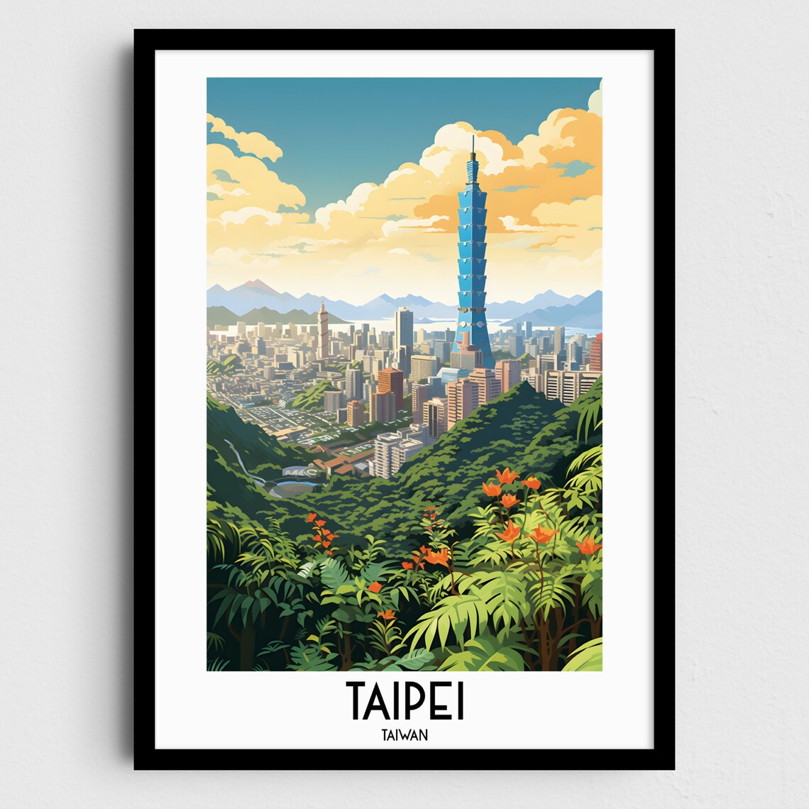 Taipei Travel Poster, Asia Home Decor Print