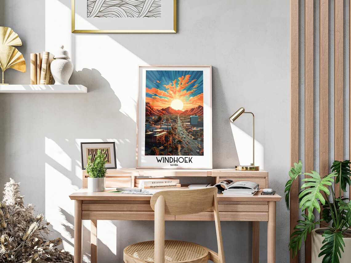 Windhoek Travel Poster, Namibia Africa Home Decor - Image 3