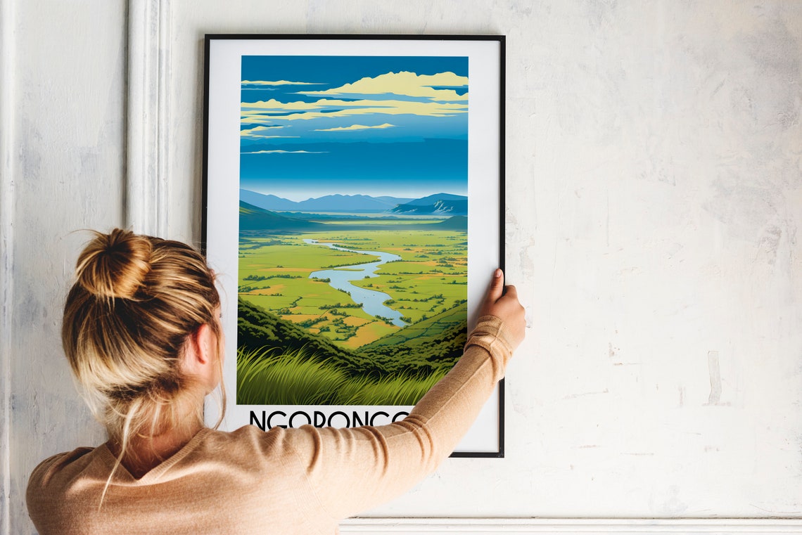 Ngorongoro Conservation Area Tanzania Green Valley River Poster - Image 2
