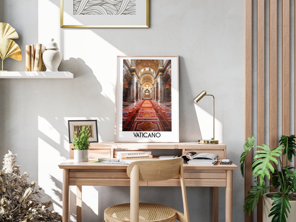 Vaticano Italy St Peters Basilica Interior Baroque Marble Hall Poster - Image 3