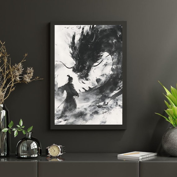 Wall Art Dragon Decor Wall Art Dragon Printpicture Dragon Poster Dragon Living Room Decordragon Decor