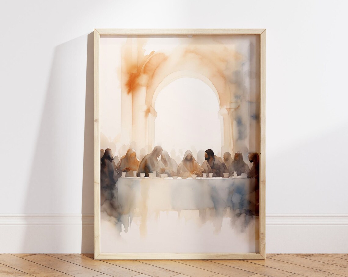 The Last Supper Wall Art Jesus Art Scripture Wall Art Modern Bible Wall Decor Bible Verse Print Christian Home Decor File