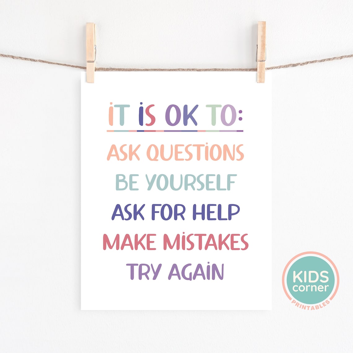 It Is OK To Ask Questions Classroom Art Print - Image 3
