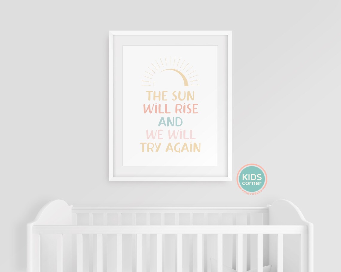 The Sun Will Rise And We Will Try Again Sunrise Quote Poster - Image 3