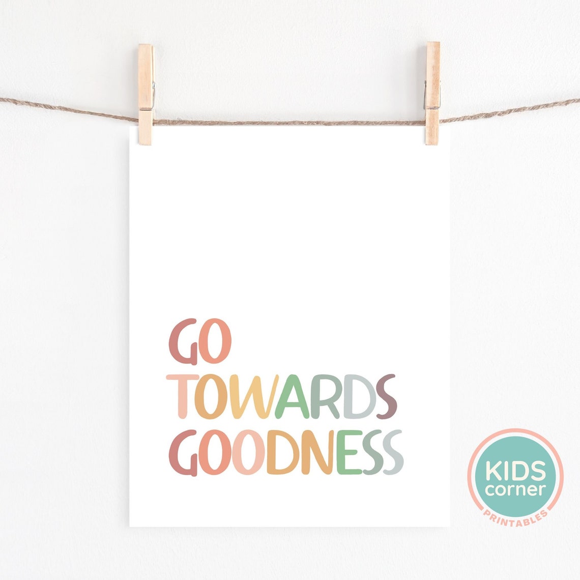 Go Towards Goodness Multicolor Kids Kindness Mantra Quote Poster - Image 2