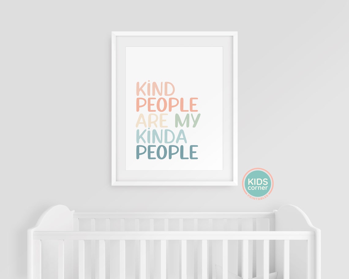 Kind People Are My Kinda People Pastel Kindness Quote Poster - Image 3