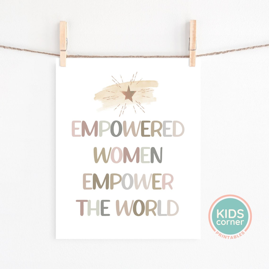 Empowered Women Empower The World Gold Starburst Wall Art Decor