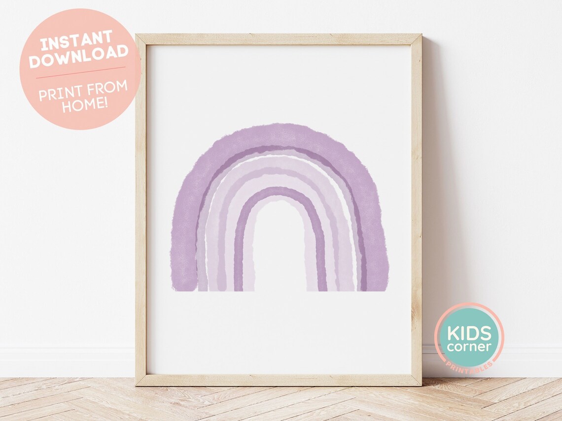 Purple Rainbow Art Print, Rainbow Nursery Decor
