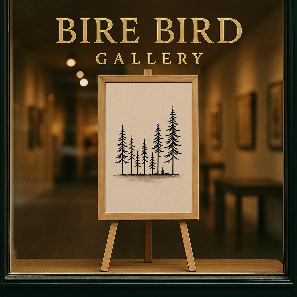 Minimalist Pine Tree Line Art Print, Scandinavian Forest - Image 5