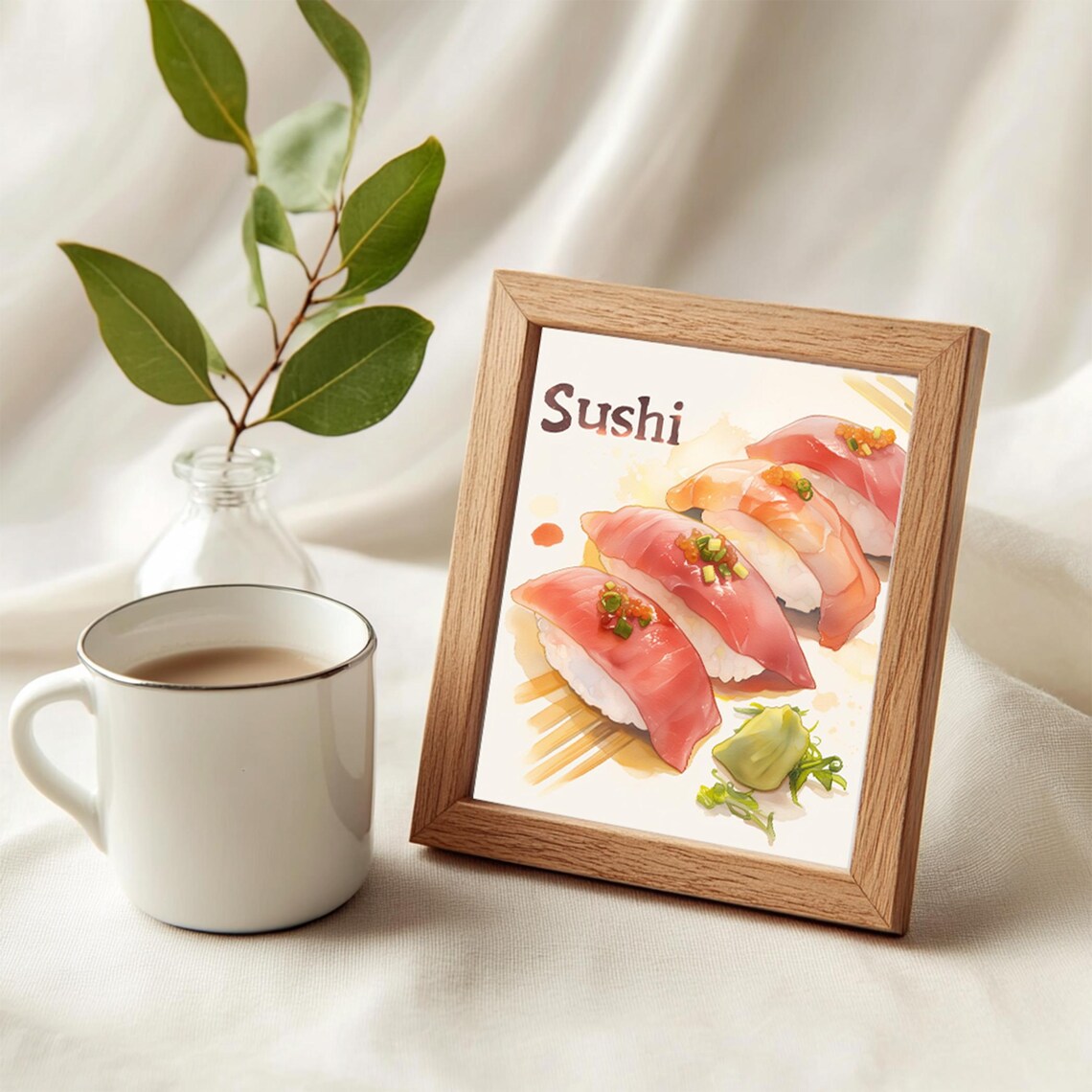Sushi Nigiri Watercolor Food Art Japanese Cuisine Kitchen Poster - Image 4