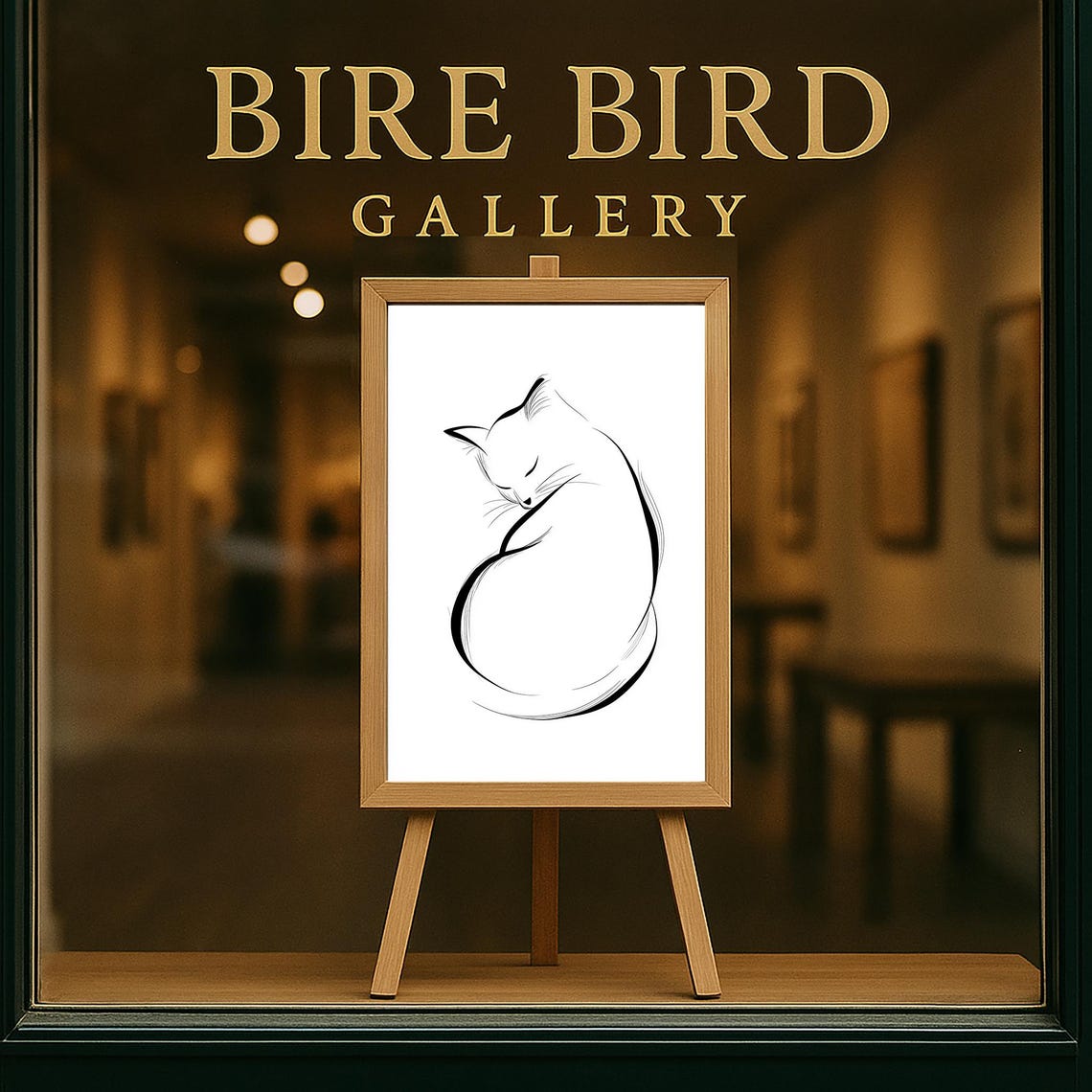 Sleeping Cat Single Line Drawing Minimalist Outline Art Poster - Image 5
