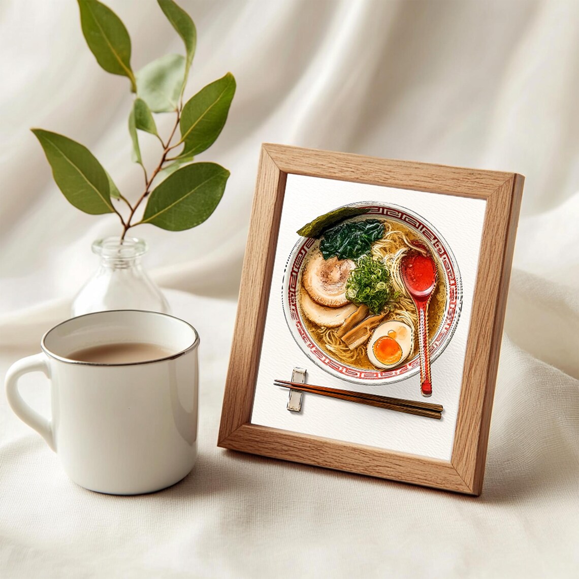 Japanese Ramen Bowl Watercolor Food Art Kitchen Decor Wall Print - Image 4