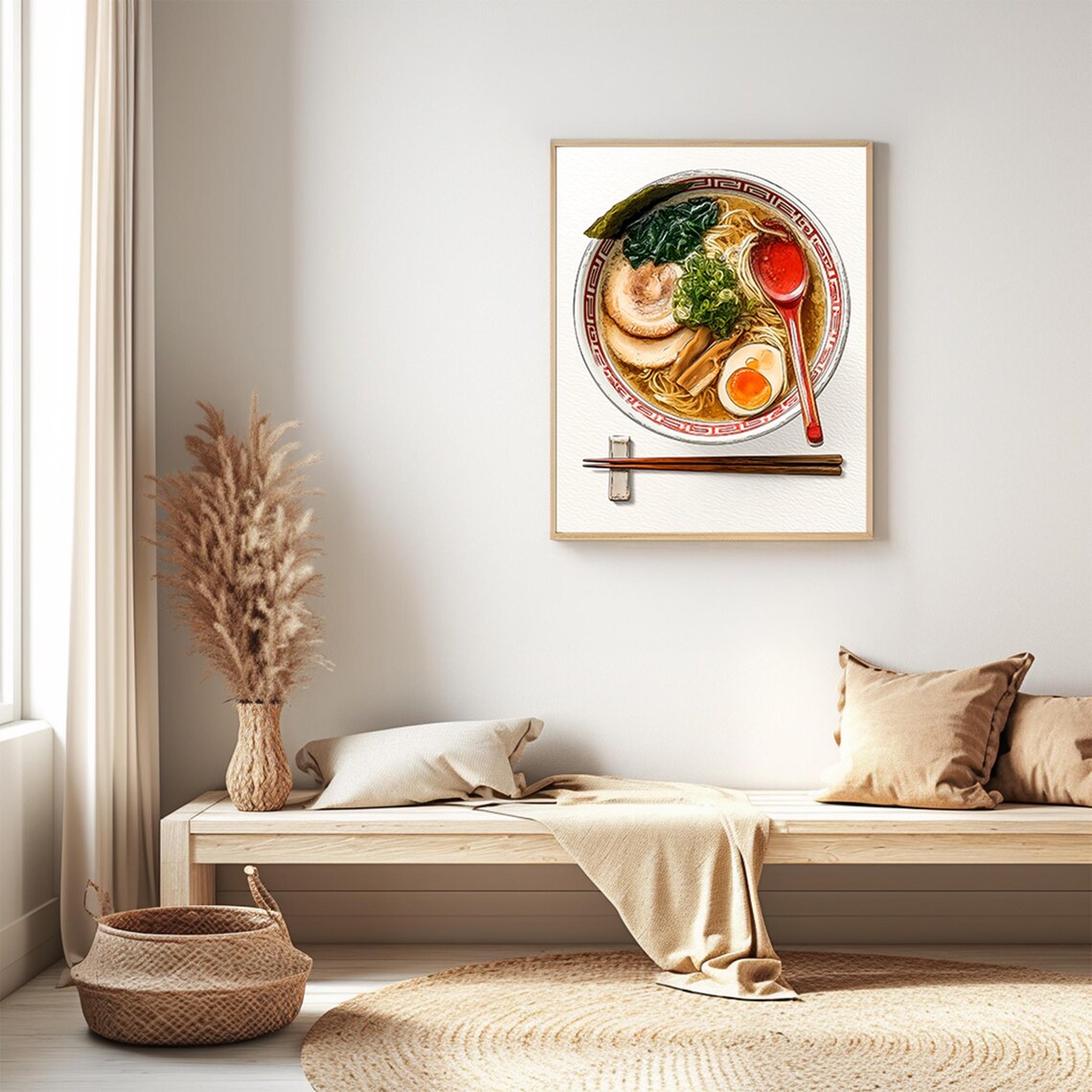 Japanese Ramen Bowl Watercolor Food Art Kitchen Decor Wall Print - Image 3