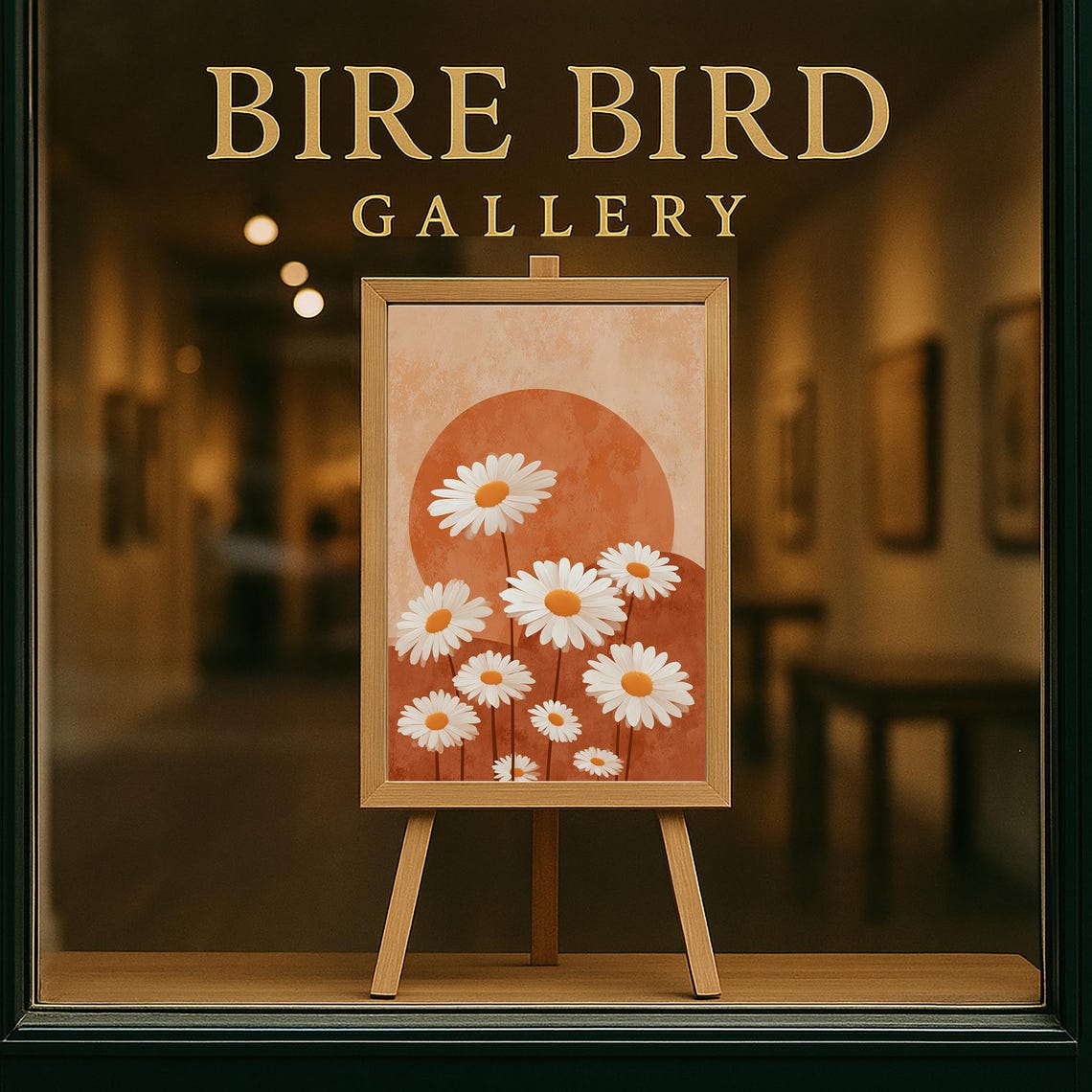 Retro Daisy Bloom Mid Century Modern Terracotta Floral Poster - Image 5
