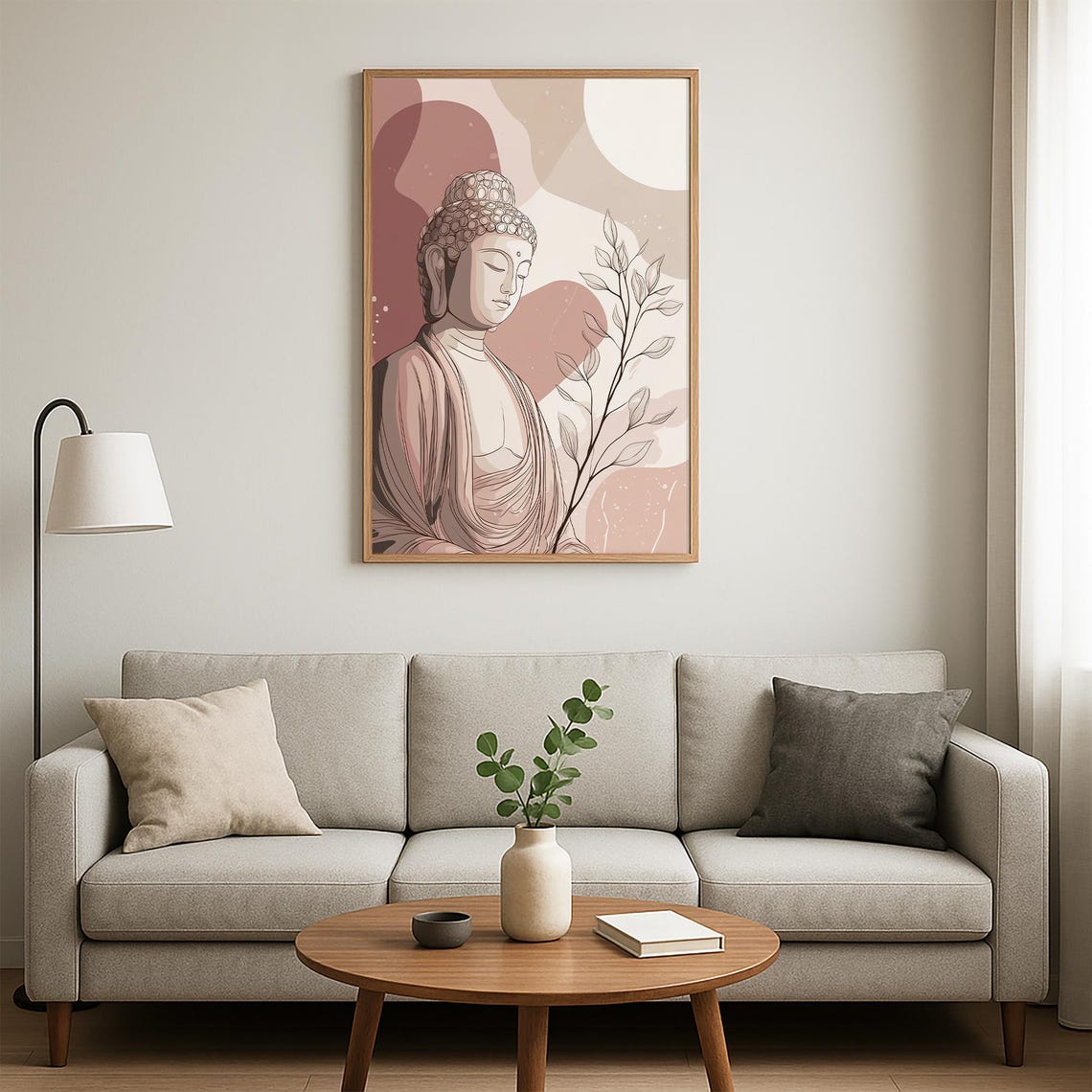 Serene Buddha Meditation Illustration Botanical Zen Decor Poster - Image 5