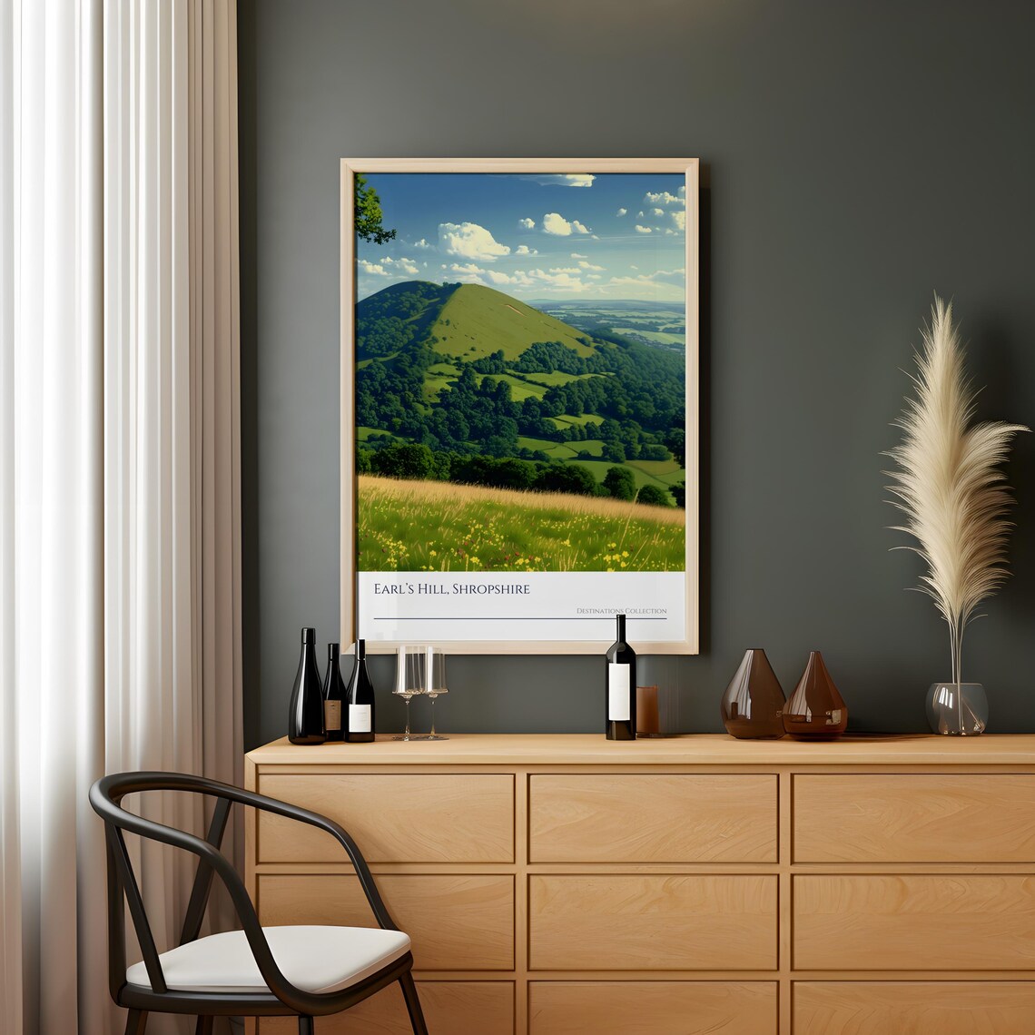 Earls Hill Shropshire Green Hills Retro Destinations Travel Poster - Image 2