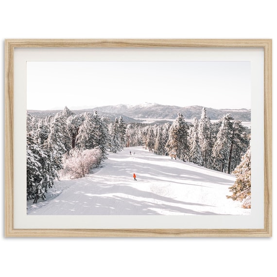 Mountain Snowboard Winter Cabin Ski Forest Art Print