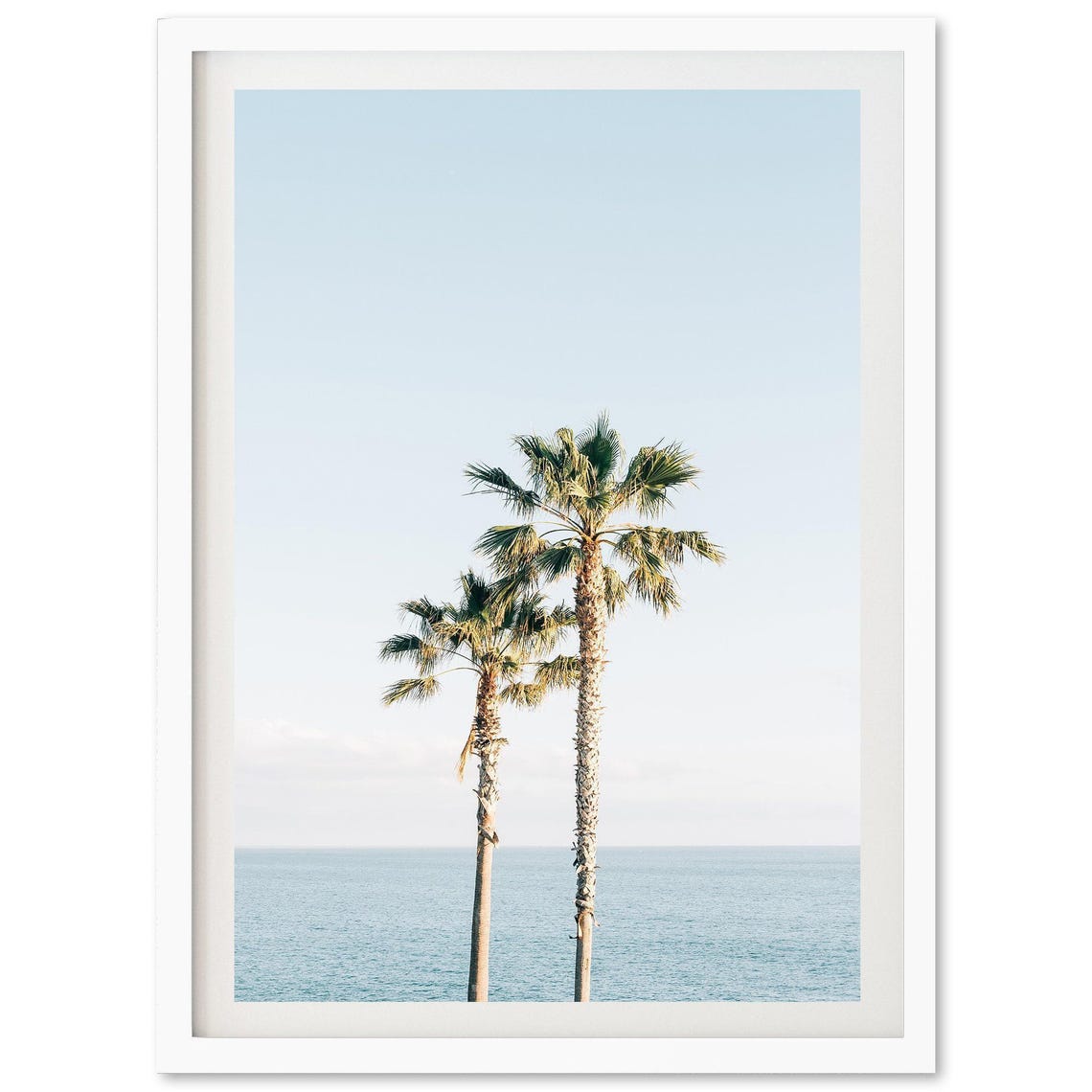 Ocean Palm Trees Coastal Wall Art Print