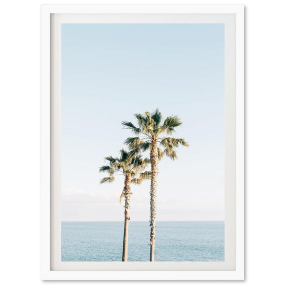 Ocean Palm Trees Coastal Wall Art Print