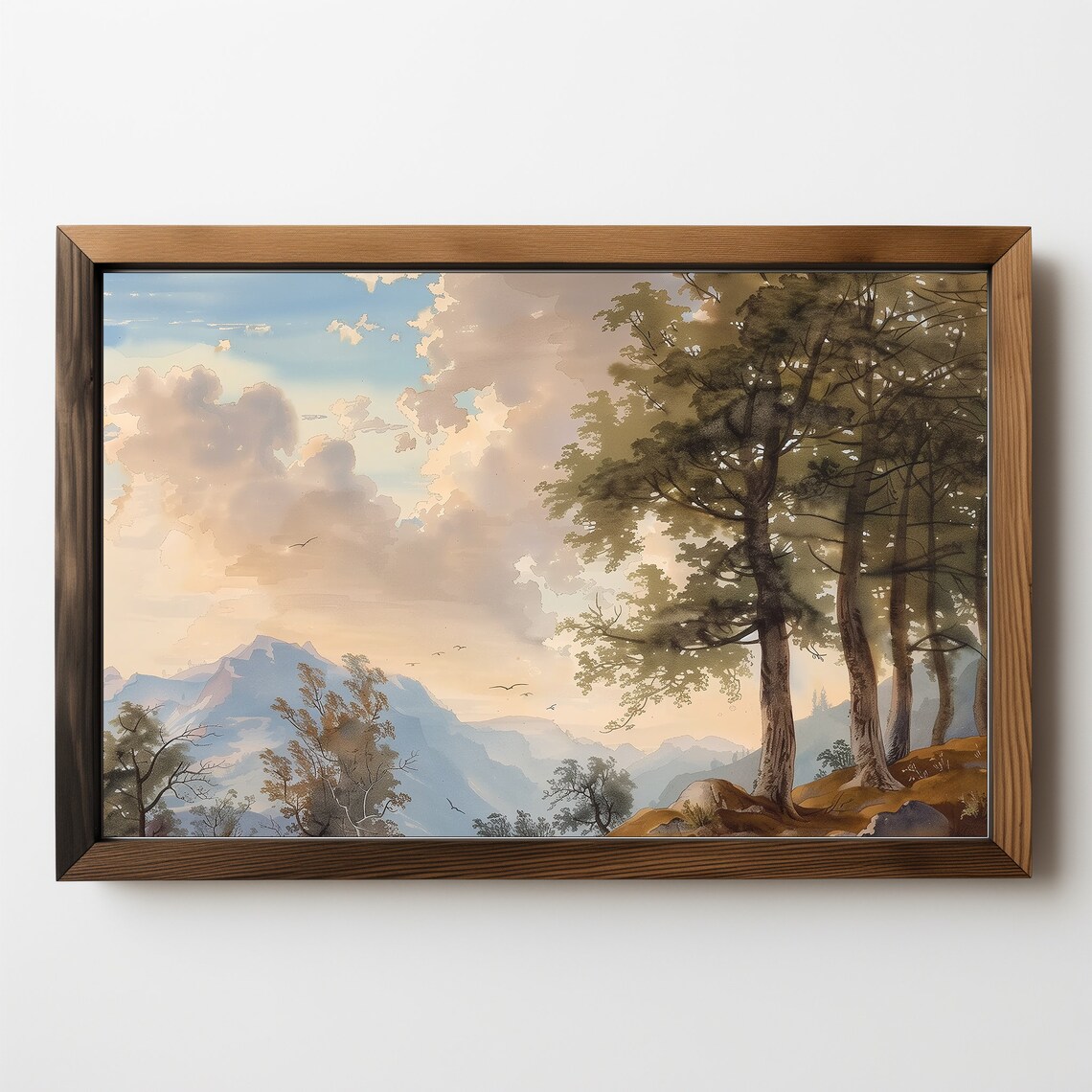 Old Pine Vintage Landscape Art Print