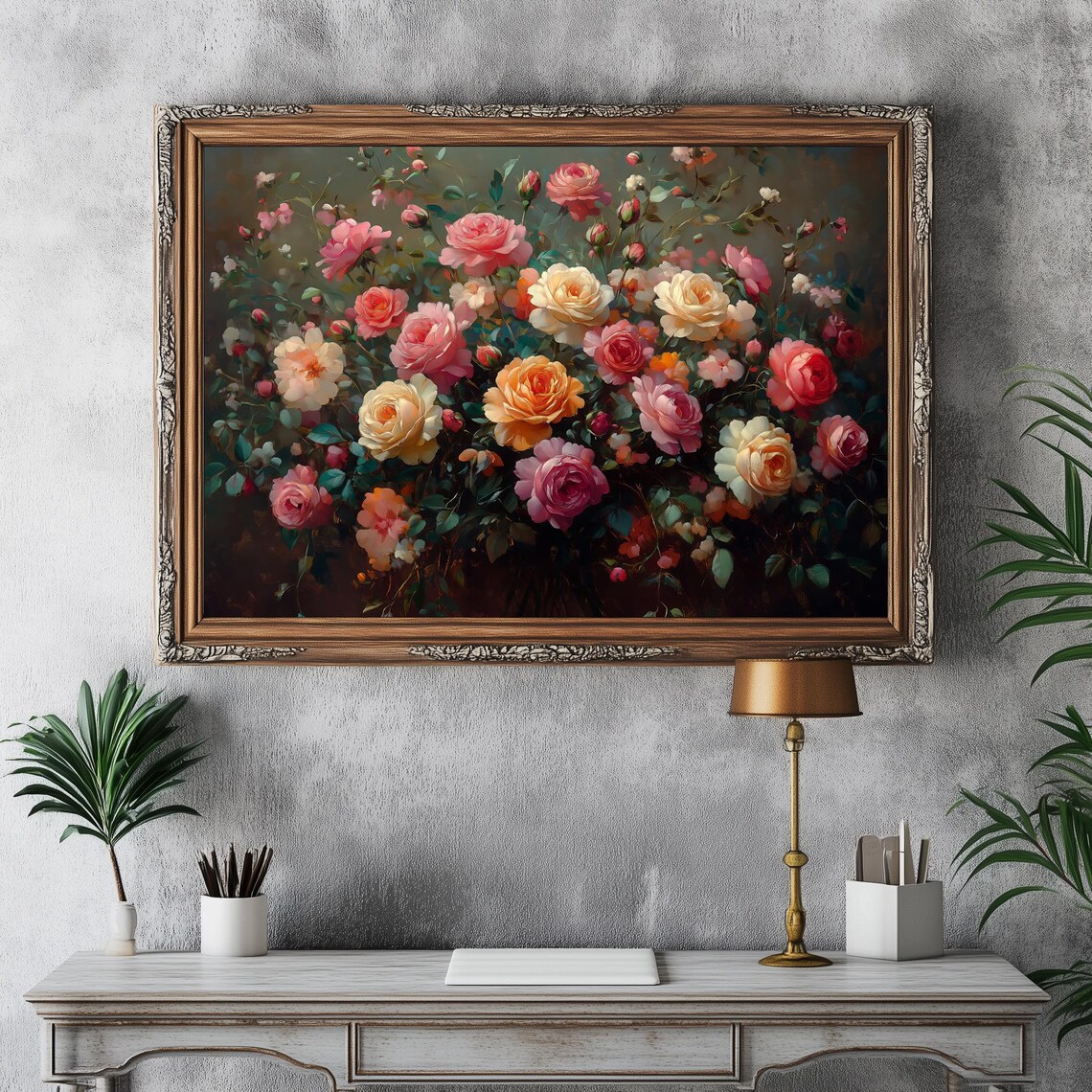 Vintage Fall Floral Art Print, Moody Botanical Decor - Image 4