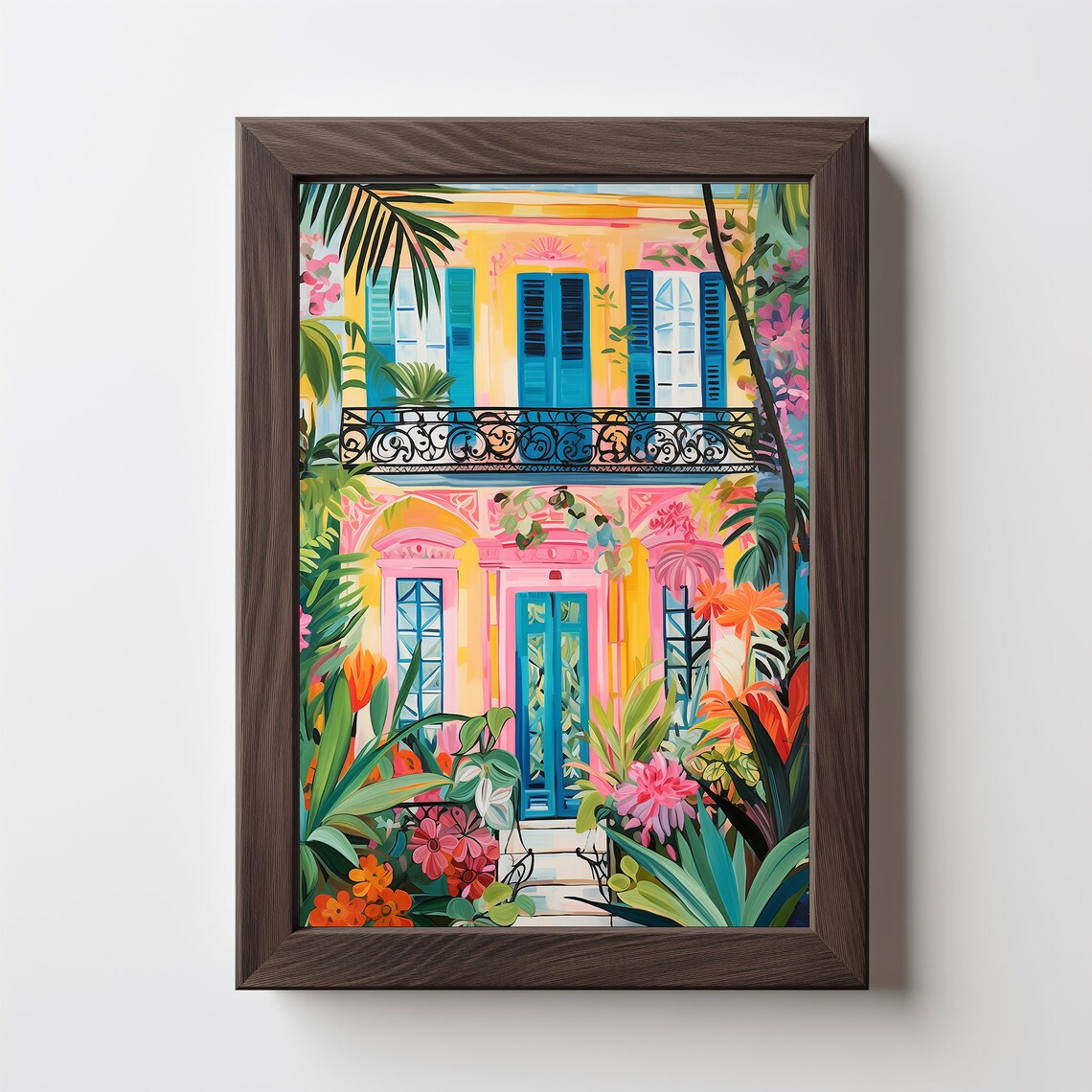 Floral Botanical Illustration, Bold Colorful Art Print