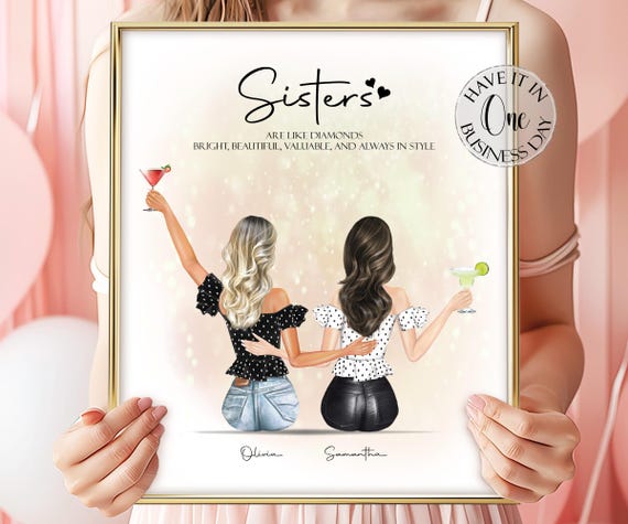 Custom Sister Gift Form Sister Birthday Gift For Sister Personalized Sister Gifts Sister Print Wall Art Customized Sisters Gift For Birthday
